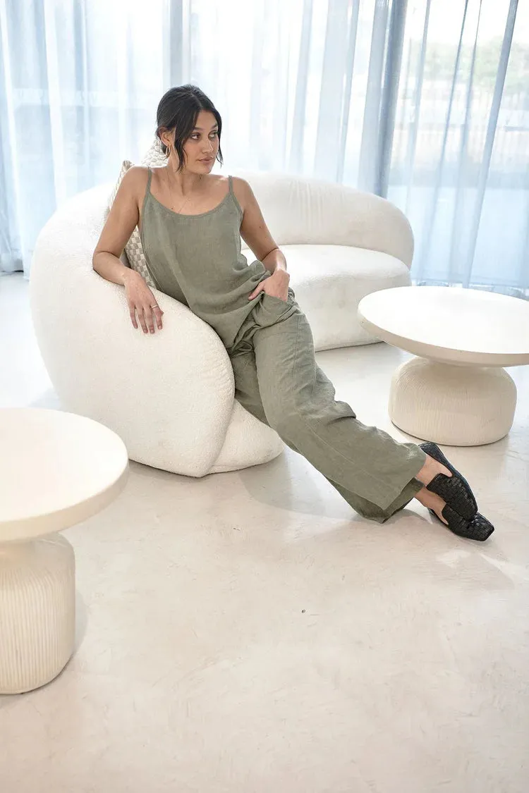 Fundamental Linen Cami Pistachio