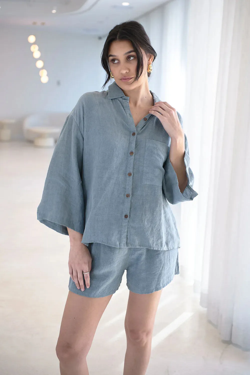 Fundamental Linen Shirt - Blue