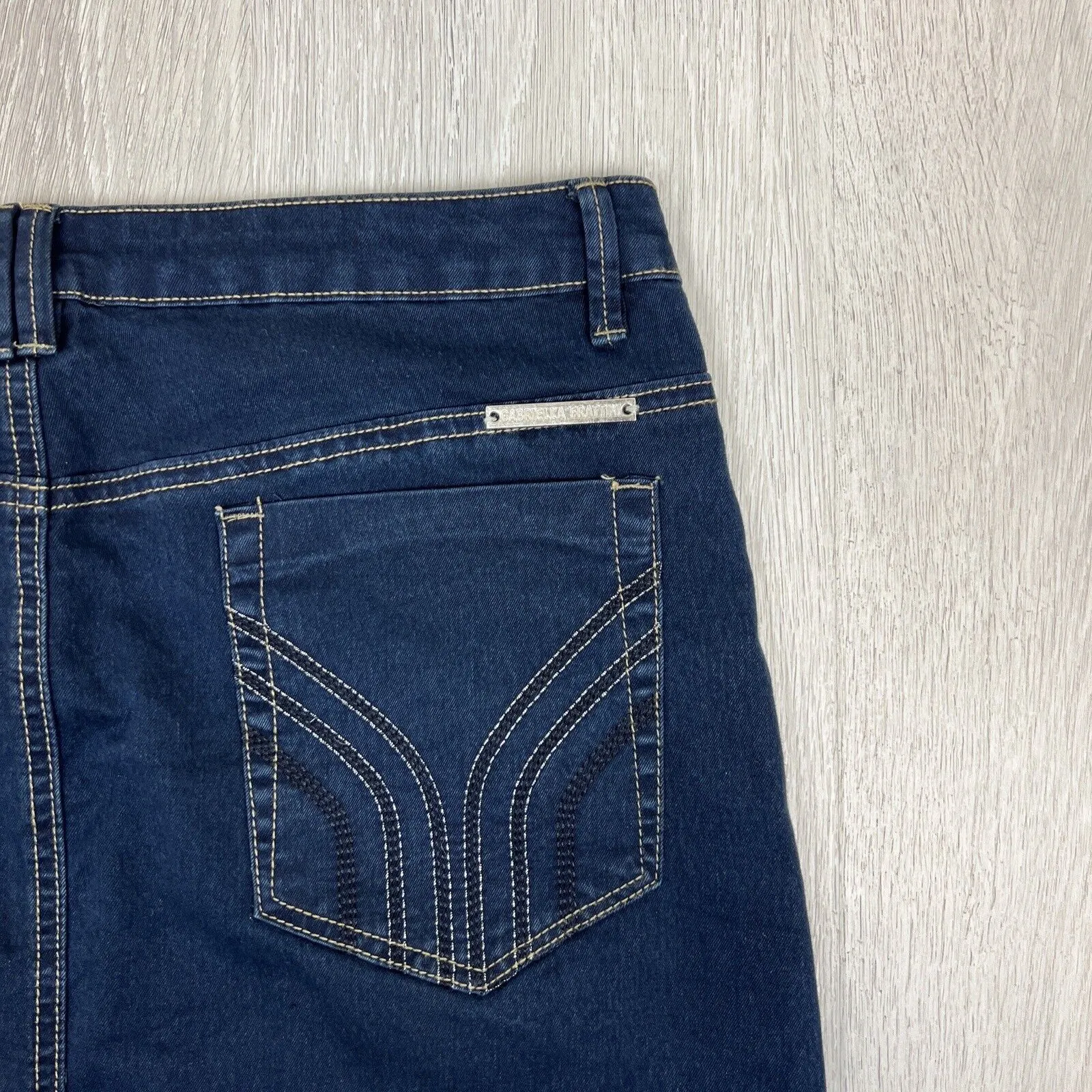 Gabriella Frattini Womens Navy Denim Skirt Size 12