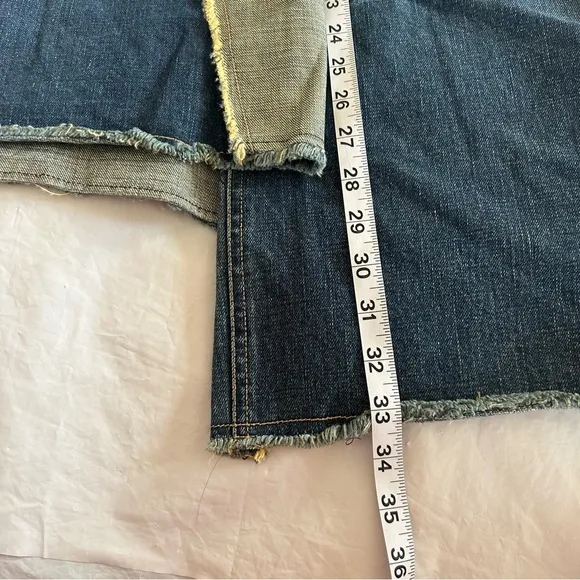 GAP Vtg RARE Y2K Asymmetric Patchwork Wrap A-line Midi Denim Skirt Size 8 EUC