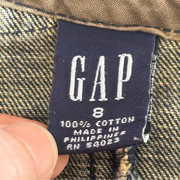 GAP Vtg RARE Y2K Asymmetric Patchwork Wrap A-line Midi Denim Skirt Size 8 EUC