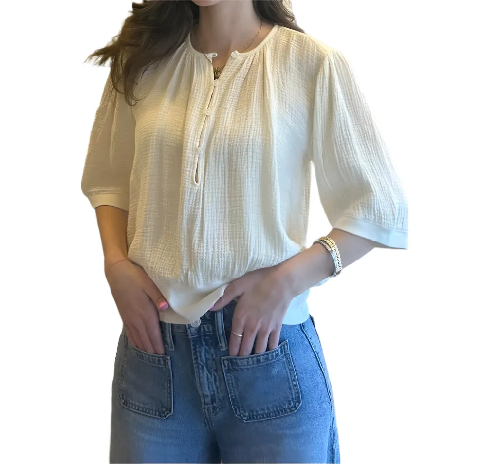 Gauze Wide Sleeve Top (more colors)