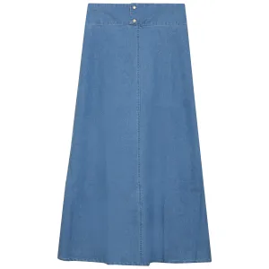 Gem Denim Top Stitched Skirt