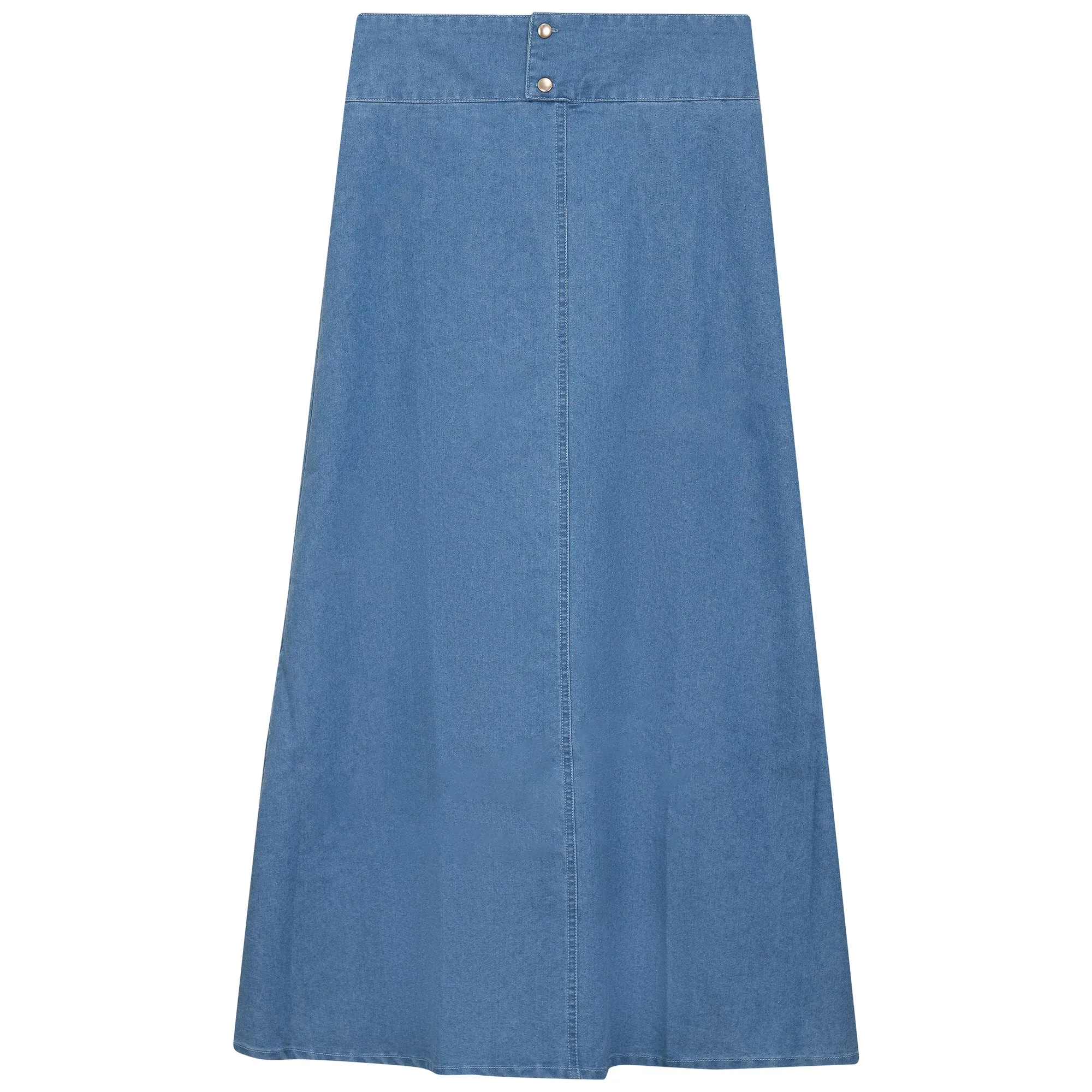 Gem Denim Top Stitched Skirt