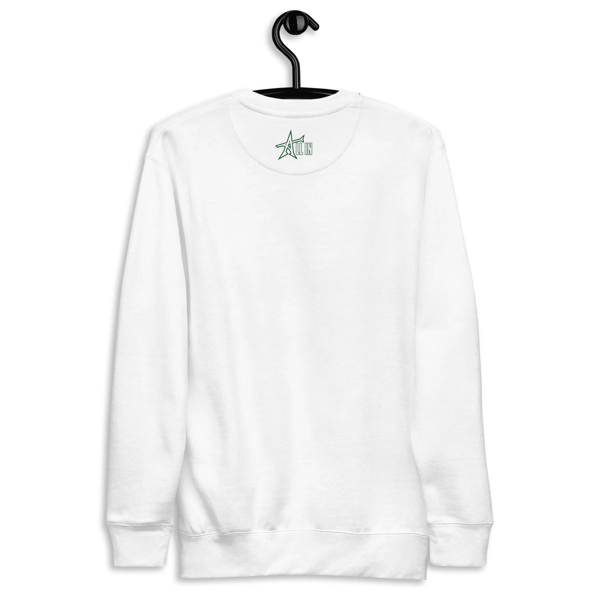 Get "ALL-IN" Unisex Premium Sweatshirt (champ green print)