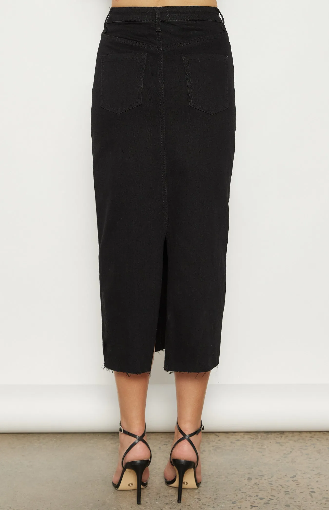 Gina Black Denim Skirt
