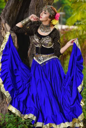 Gold border Skirt Blue WLS