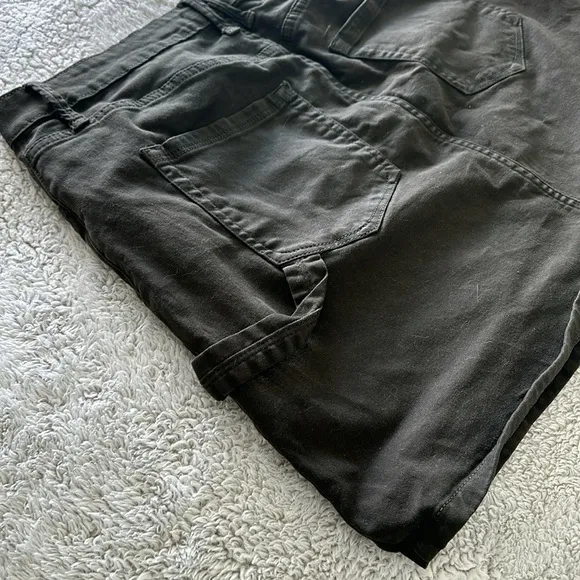 Good American Size 10/30 A-Line Button Front Mini Skirt Dark Olive Green Denim
