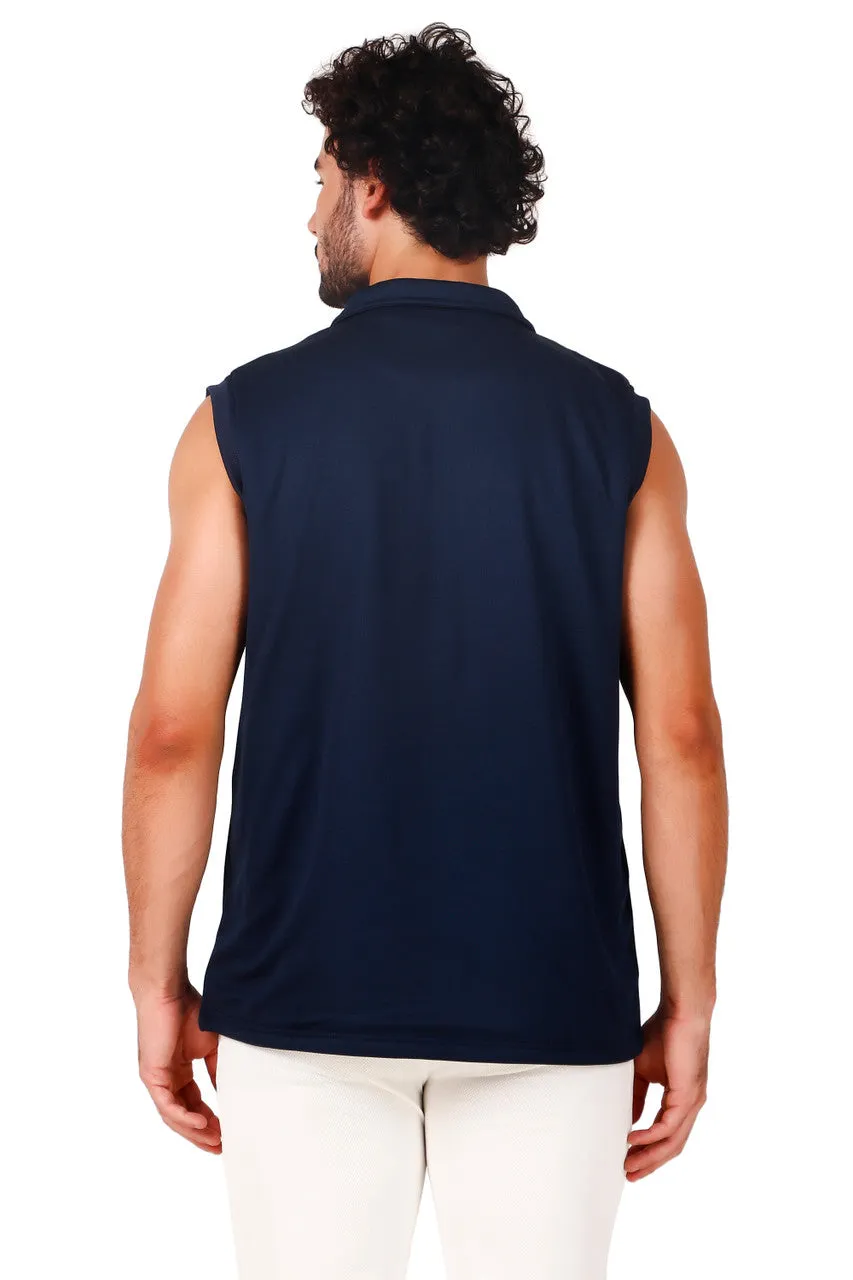 Gortonshire Cricket Performance Navy Blue Fleece Sweater (Sleeveless)
