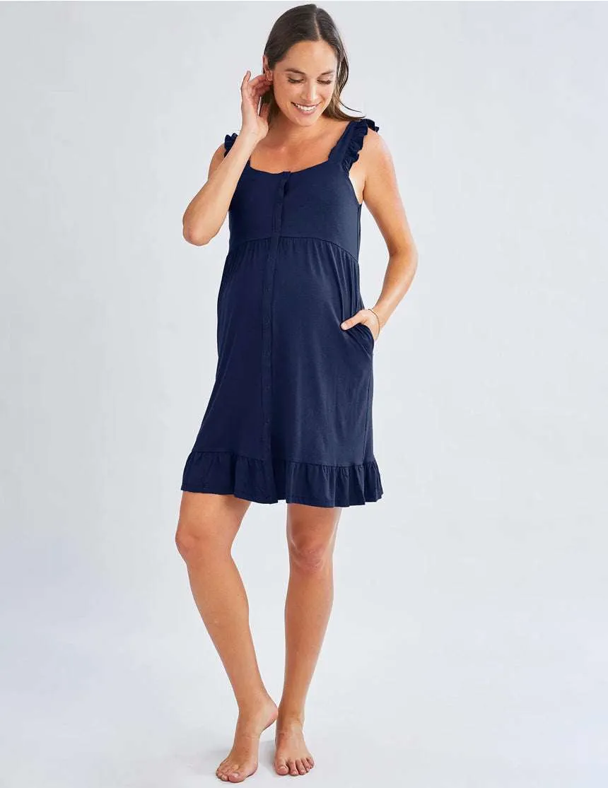 Grace Labor & Nursing Nightgown | Navy