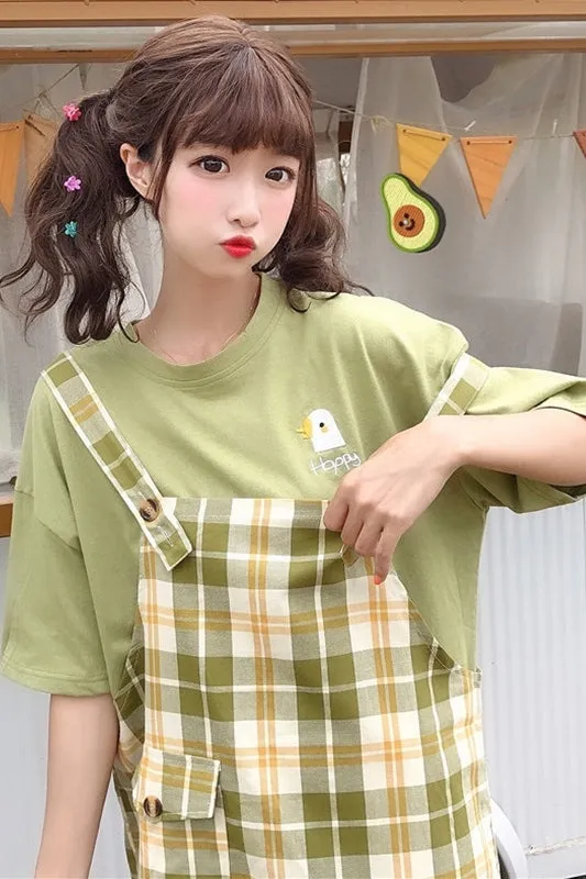 Green Plaid Dress With Pocket