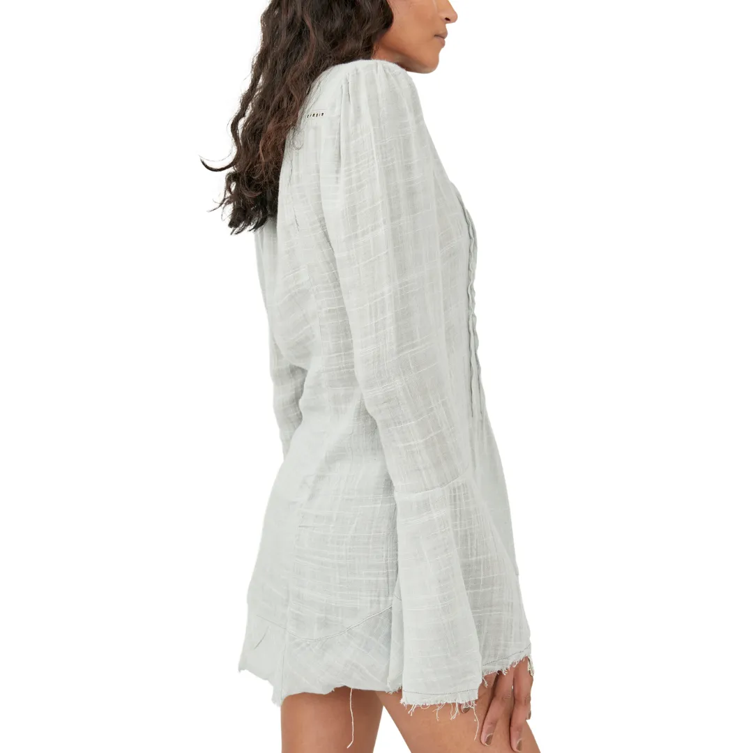 Greta Gauze Pleated Ladder Lace Top