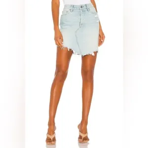 GRLFRND Rhoda Denim Mini Skirt in I Got Mine, Size 26