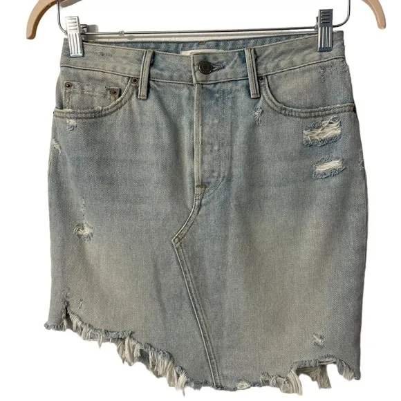 GRLFRND Rhoda Denim Mini Skirt in I Got Mine, Size 26