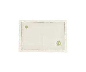 Hand Embroidered Monstera Leaf Placemats, Set of 4