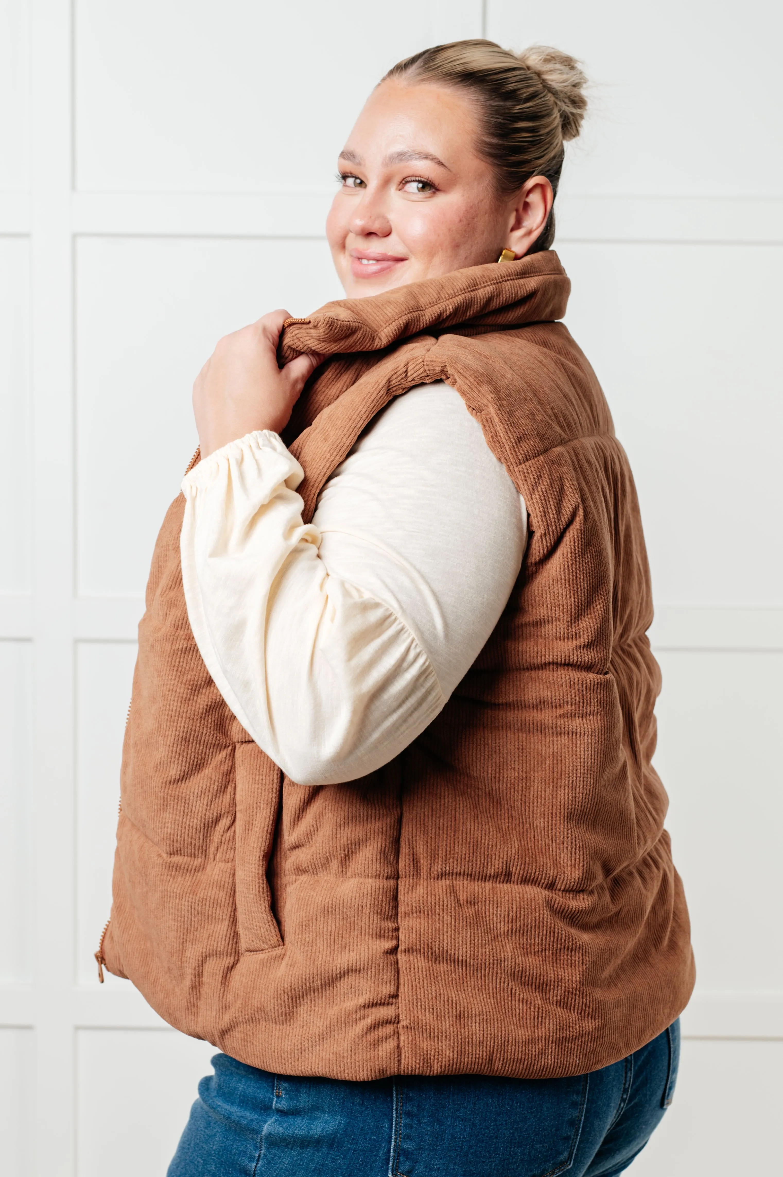 Hazel Blues® |  Set Me Up Corduroy Puffer Vest