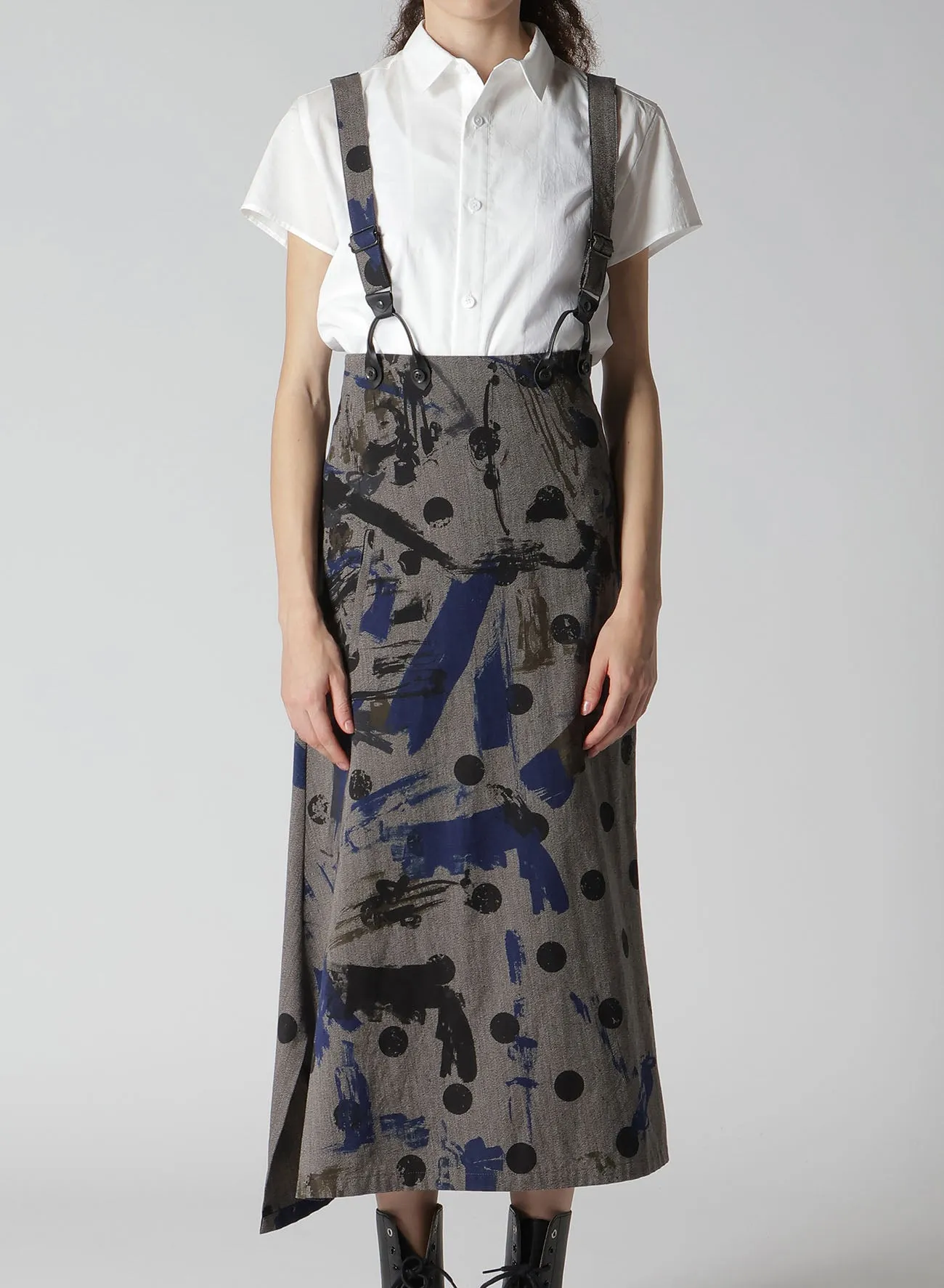 HEATHER POLKA DOT SUSPENDER SKIRT
