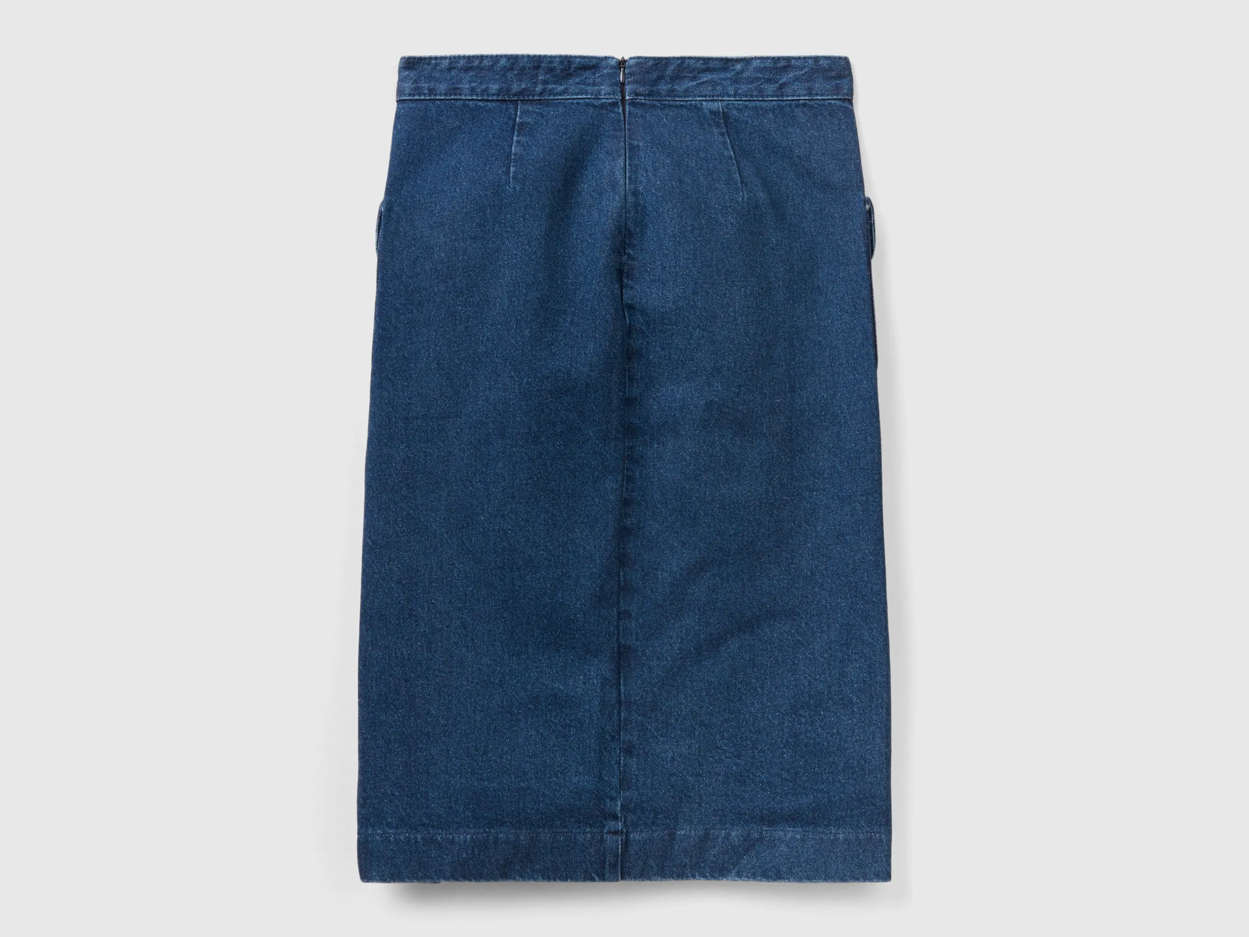 High Waist Pure Cotton Denim Blue Skirt