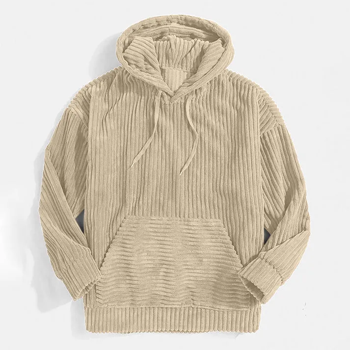Hooded Ribbed Corduroy Jacket - Zereno