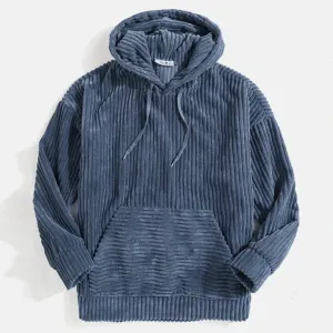 Hooded Ribbed Corduroy Jacket - Zereno