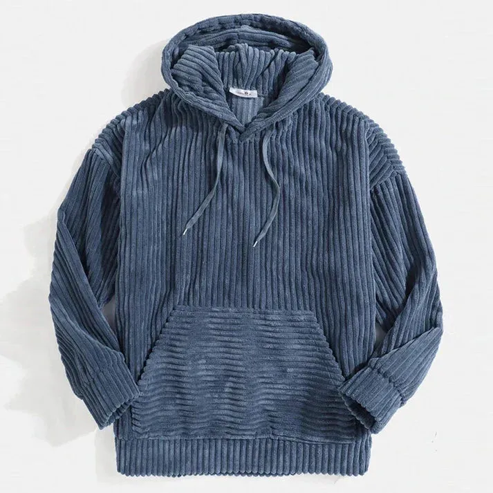 Hooded Ribbed Corduroy Jacket - Zereno