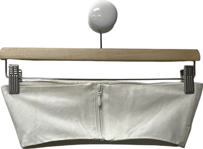 House of CB Tanice White Linen Mix Bandeau Top UK XS