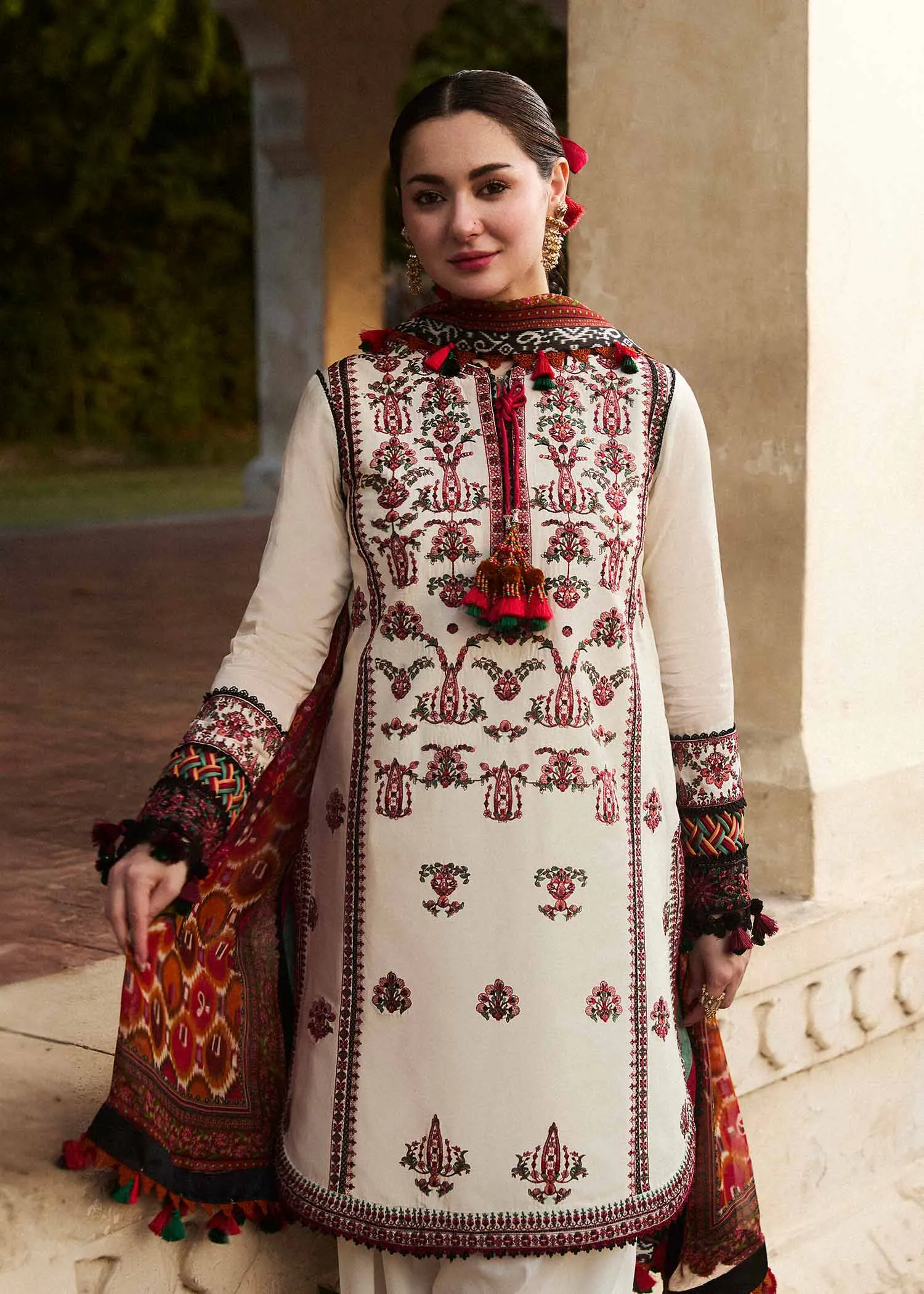 HUSSAIN REHAR | SS LAWN '24 COLLECTION-FAWN