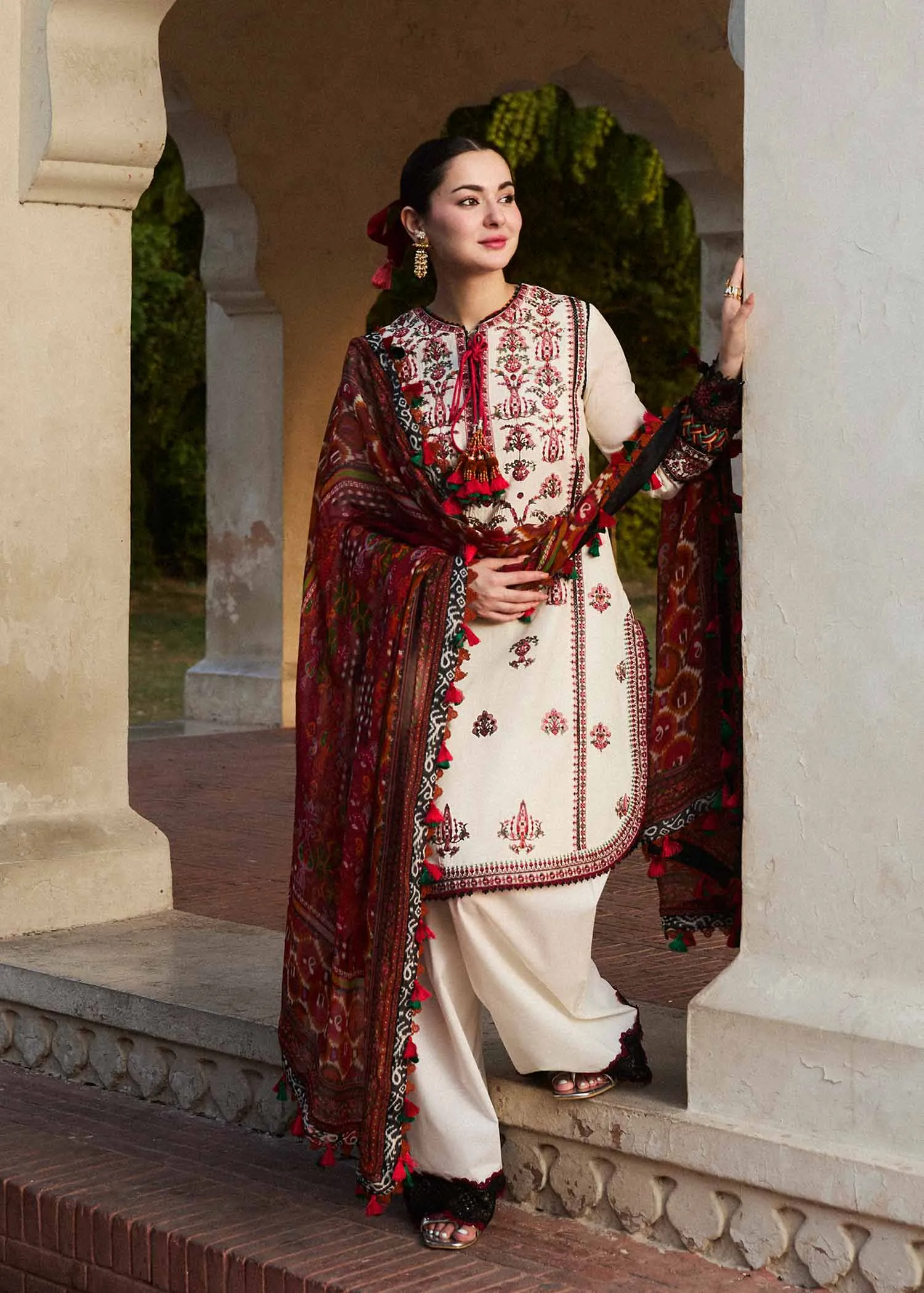 HUSSAIN REHAR | SS LAWN '24 COLLECTION-FAWN