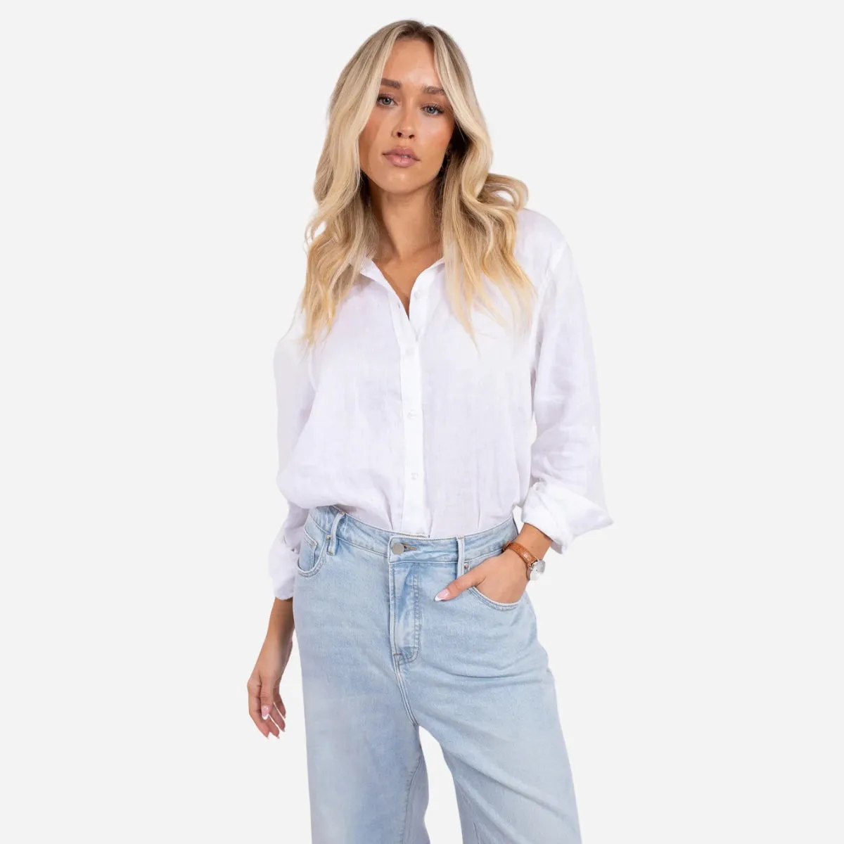 Hut Linen Shirt (White)
