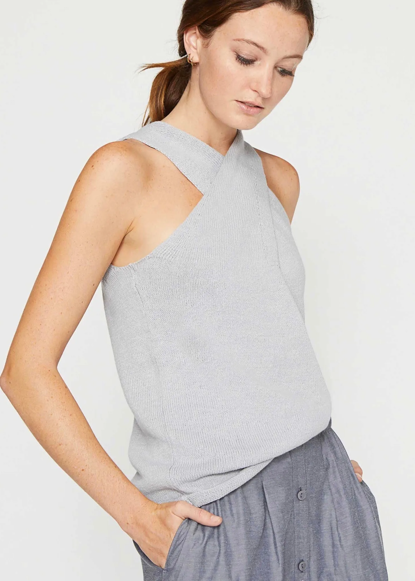 Ina Wrap Tank (Naya Blue)