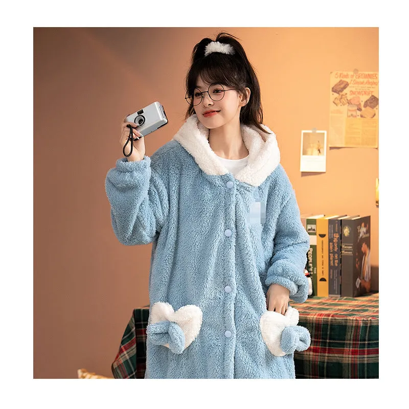 INSTOCK - Cinnamon Dog Cartoon Nightgown – Cozy Coral Fleece