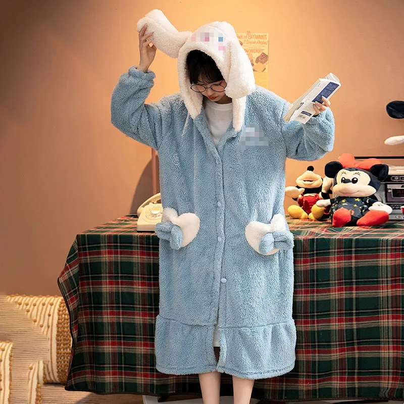 INSTOCK - Cinnamon Dog Cartoon Nightgown – Cozy Coral Fleece
