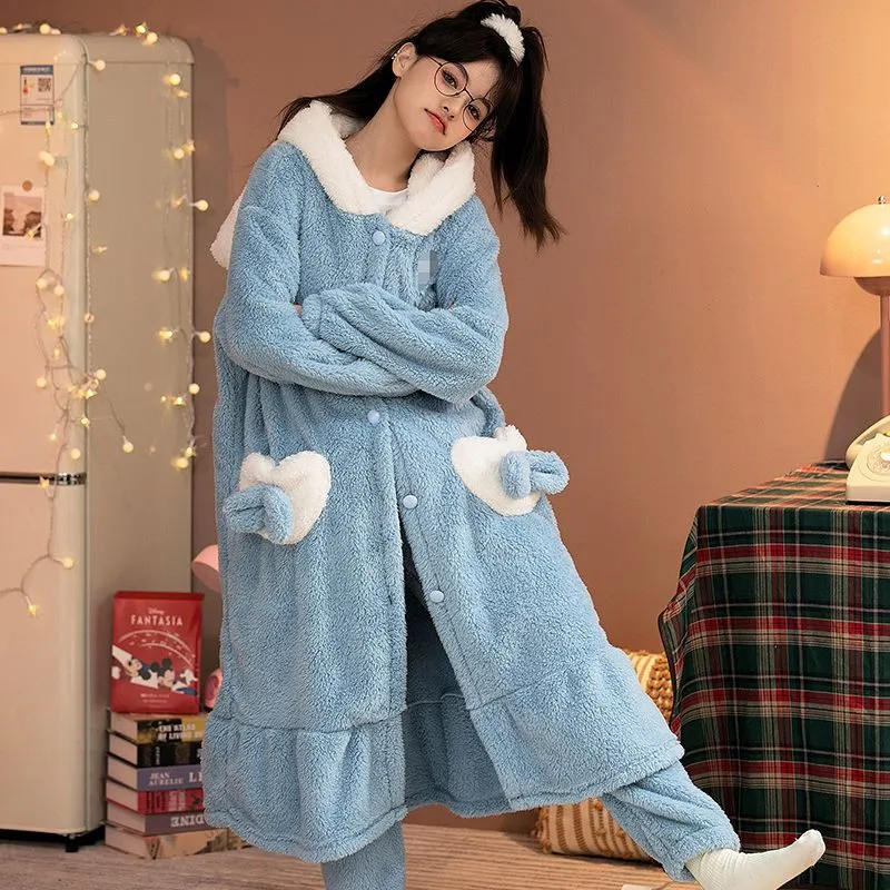 INSTOCK - Cinnamon Dog Cartoon Nightgown – Cozy Coral Fleece