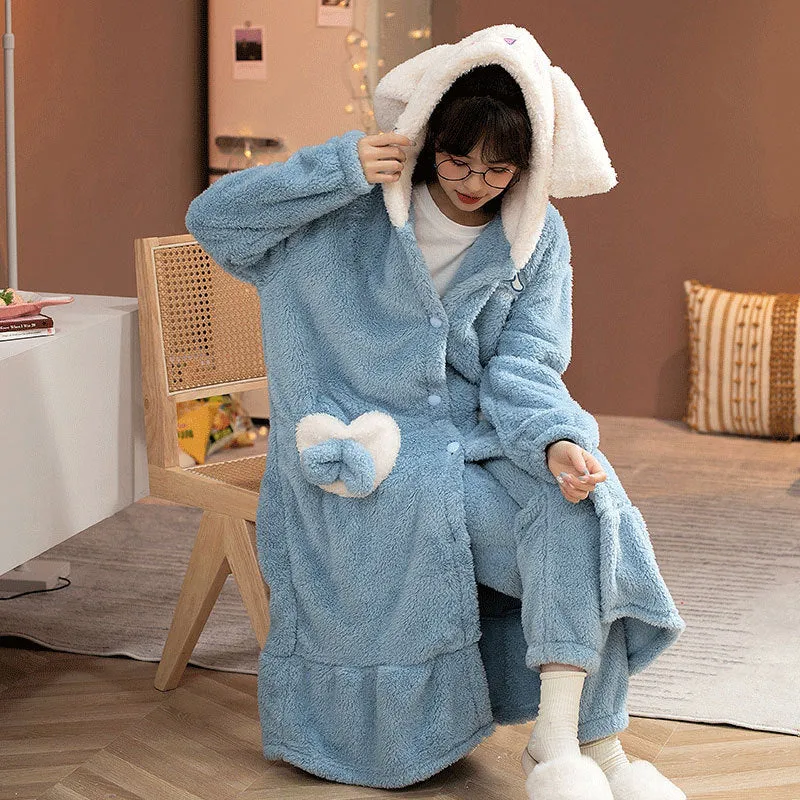 INSTOCK - Cinnamon Dog Cartoon Nightgown – Cozy Coral Fleece