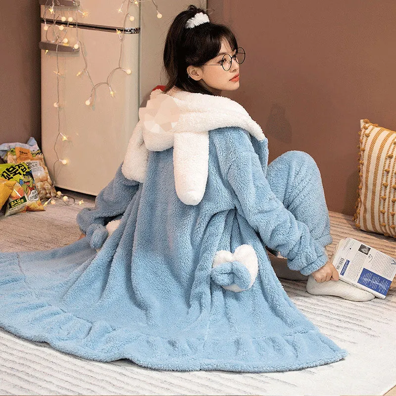 INSTOCK - Cinnamon Dog Cartoon Nightgown – Cozy Coral Fleece
