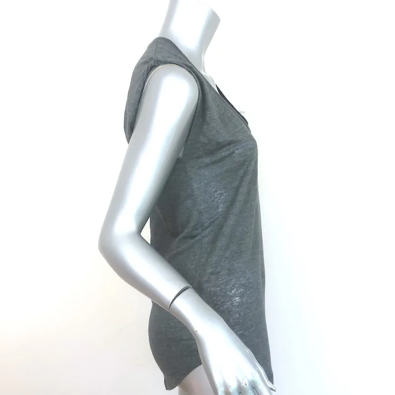 Isabel Marant Mamet Tank Top Dark Gray Linen Jersey Size Extra Small NEW