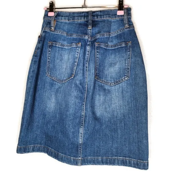J. Crew Button-Front Denim Skirt Size 25