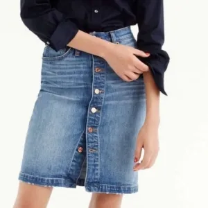 J. Crew Button-Front Denim Skirt Size 25