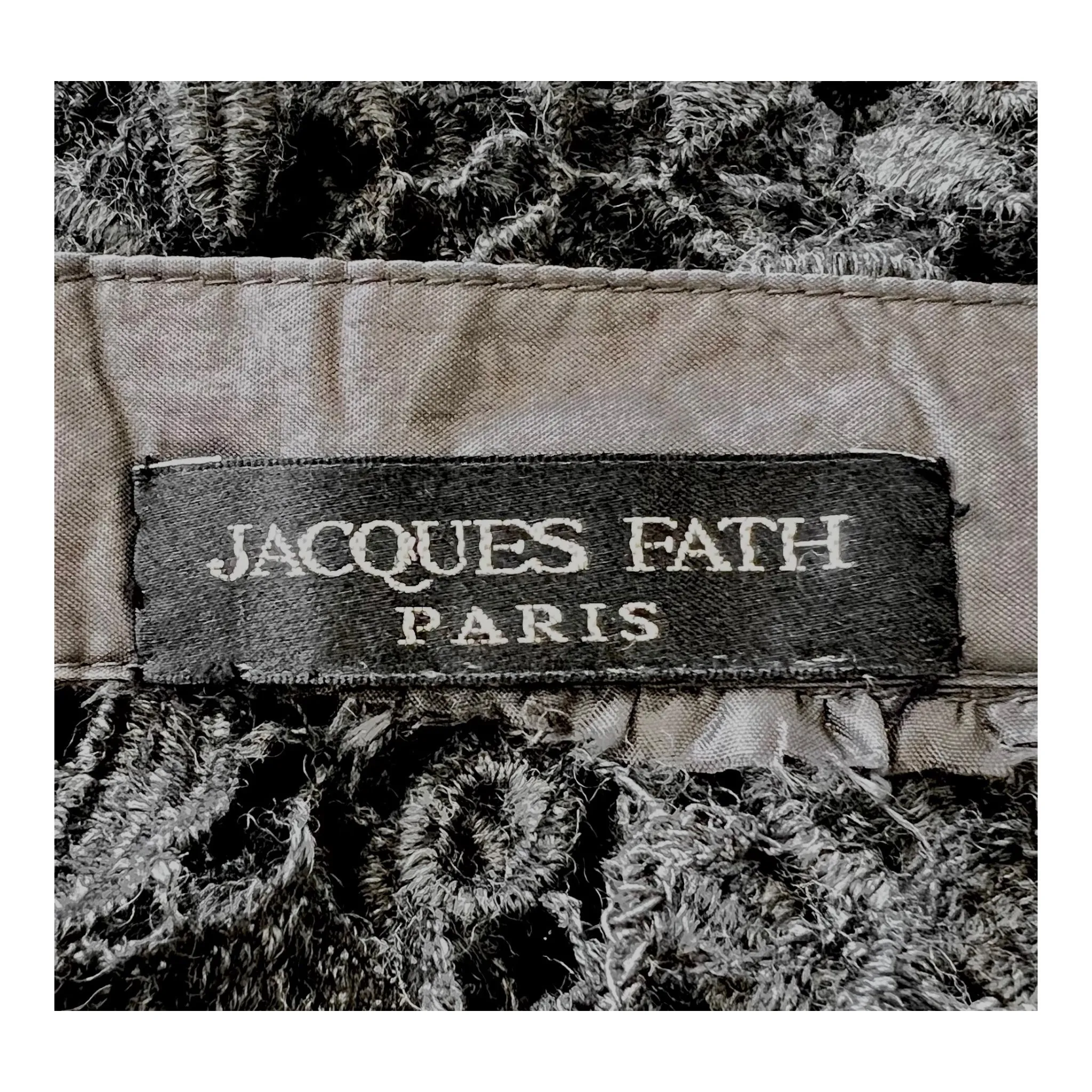 Jacques Fath 1990's Grey Machine Lace Skirt