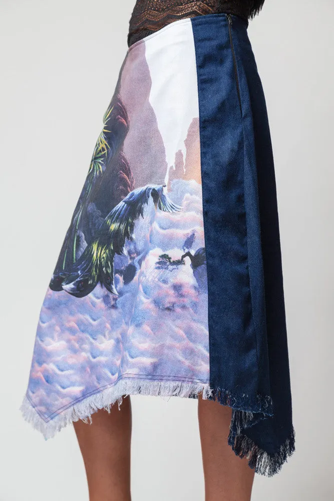 Jean Skirt Silver Bird