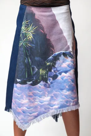 Jean Skirt Silver Bird