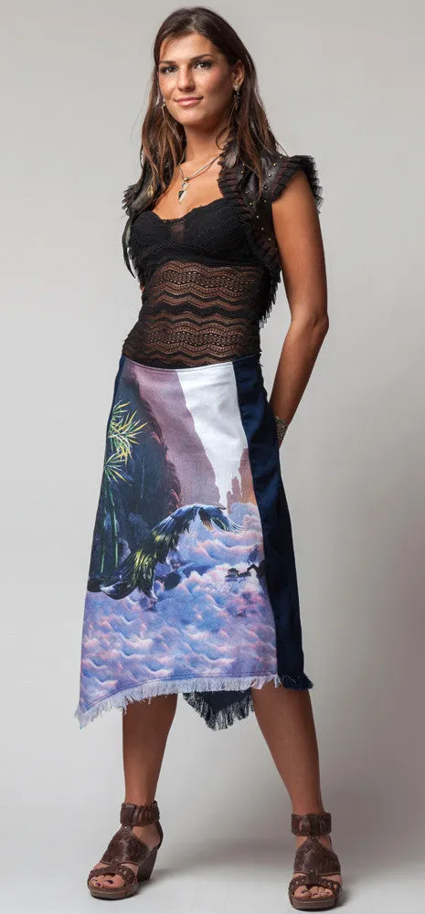 Jean Skirt Silver Bird