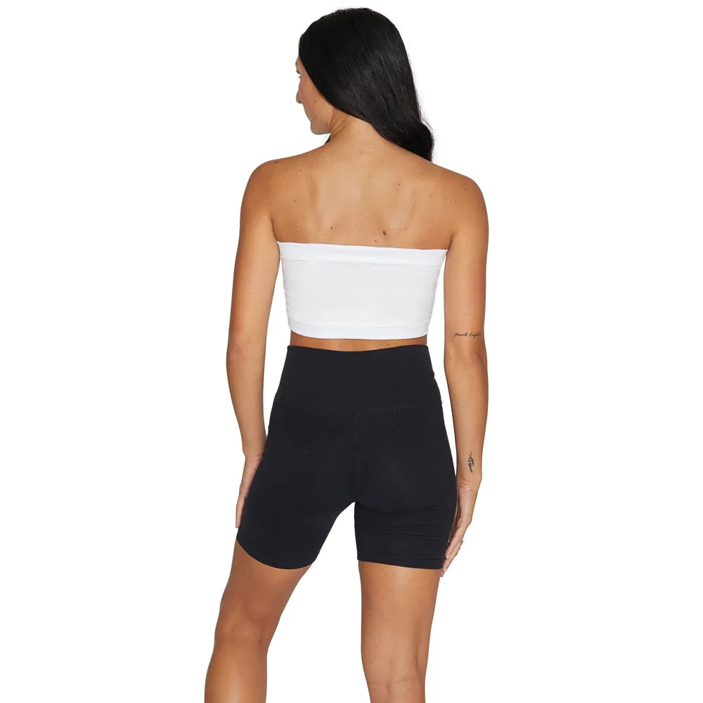JMU Cursive White Bandeau Top