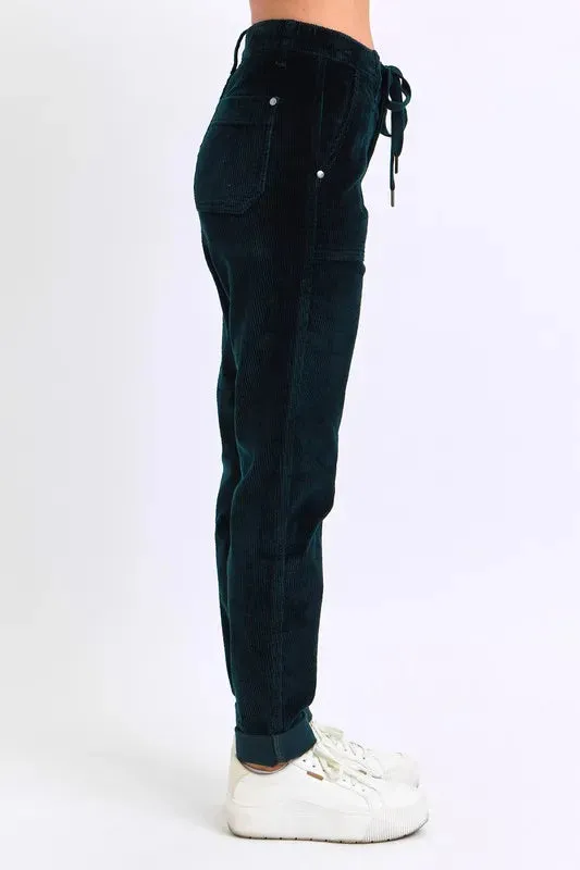 Judy Blue Full Size High Waist Corduroy Cuffed Jogger Plus Size