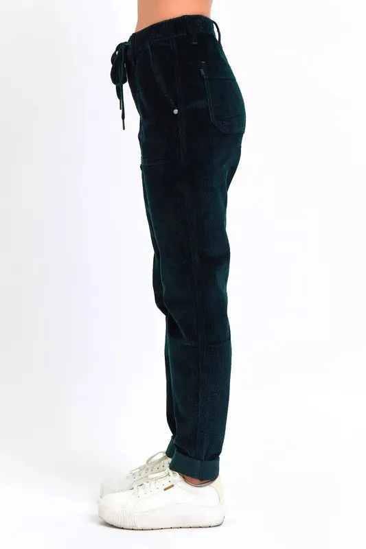 Judy Blue Full Size High Waist Corduroy Cuffed Jogger Plus Size