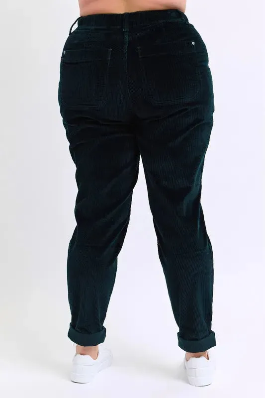 Judy Blue Full Size High Waist Corduroy Cuffed Jogger Plus Size