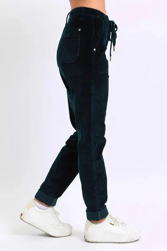 Judy Blue Full Size High Waist Corduroy Cuffed Jogger Plus Size