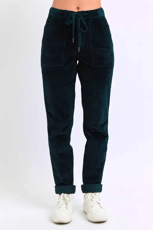 Judy Blue Full Size High Waist Corduroy Cuffed Jogger Plus Size