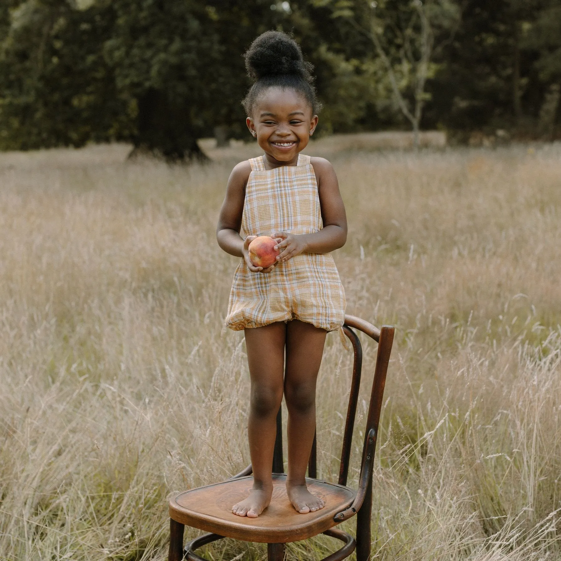 Jump Rope Hay Plaid Linen Jumper