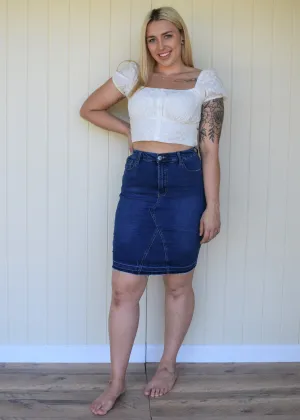 Kalani Denim Skirt - Dark Blue